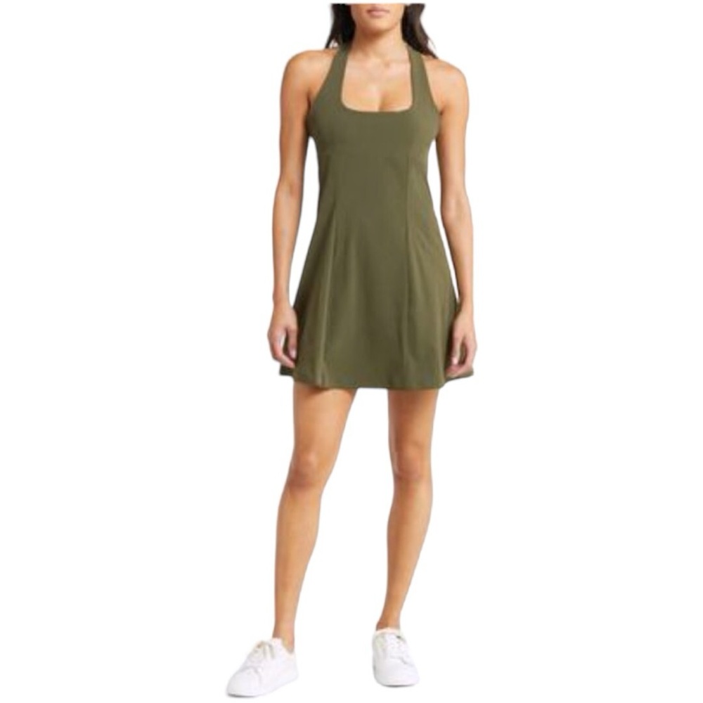 Outdoor Voices Olive Green Tennis Dress